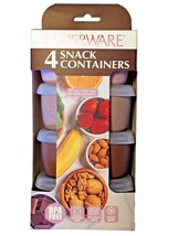 Farberware 4 Snack Containers and Lids BPA Free 6.7 oz Each Rectangle Ma... - $314.02 MXN
