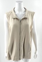 Susan Graver Vest Top Size XL Beige Pink Allover Sequin Full Zip Up Womens - £23.36 GBP