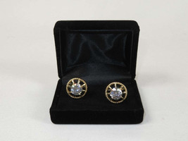 Men J.Valintin Cufflinks With Bold Stones Plated Gold Vito Rofolo V45-3 image 2
