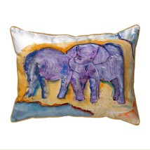 Betsy Drake Elephants Large Indoor Outdoor Pillow 16x20 - £36.98 GBP