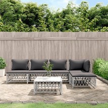  Garden Lounge Set White Woven fabric 6 Piece Set Modular - $17,597.71 MXN