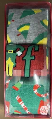 Primary image for ELF the Movie Christmas Adult Unisex Novelty Crew Socks OSFM 8-12 New Candy Cane