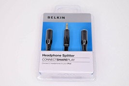 Genuine Belkin Headphone Splitter w/ 3.5mm Plug &amp; Jack - £6.87 GBP