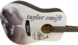 Taylor Swift Signed Custom Folklore Graphics full size 41&quot; Stadium Wood Guitar - £938.94 GBP