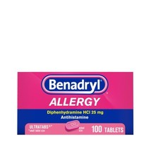 Benadryl Ultratabs *09/2025*Allergy Medicine, 25 mg Diphenhydramine HCl - $10.99