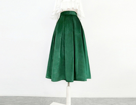 Winter PURPLE Midi Pleated Skirt Women Plus Size Velvet Pleated Midi Skirt image 12