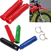 Front Fork Shock Absorber Dust Cover Gaiter Gator Boots Rubber &amp; Hoop Motorcycle - £12.37 GBP