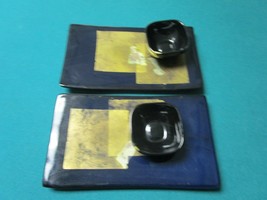 SIGNED 2 TRAYS JAPANESE STYLE WITH RICE SAKE CUP - $74.25