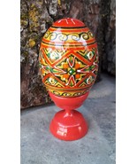 Easter Wooden egg with stand Decorate Gift Present Pysanky Pysanka Handm... - £9.18 GBP