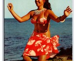 Tahitian Dancing Hula Dancer Hawaii HI Chrome Postcard U8 - £3.52 GBP