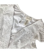 Jessica Simpson A Line V Neck Dress Size Medium White Crochet Cut Out Ru... - $28.52 CAD