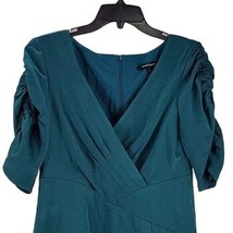 Dark green satin ruffled-sleeve surplice dress by Nanette Lepore - £41.41 GBP
