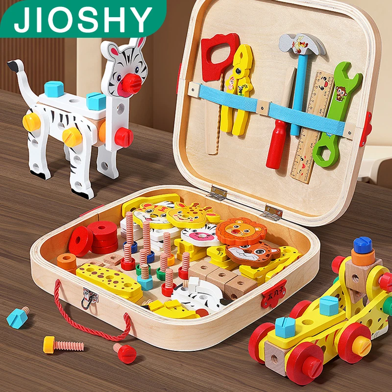 Guojiajia Puzzle Toys Children&#39;s Early Education Animal Toolbox Screw And N - £131.63 GBP