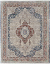 12' X 15' Gray Red And Blue Floral Power Loom Stain Resistant Area Rug - €2.558,31 EUR