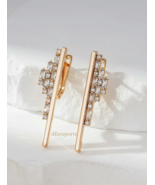 Bar Shape Earrings For Women Sparkling Moissanite Ear Studs 925 Silver E... - £96.87 GBP
