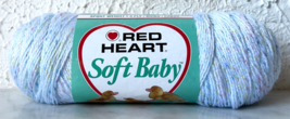 Vintage Red Heart Baby Soft Acrylic/Nylon Ombre Yarn-1 Skein Powder Blue Twinkle - £14.98 GBP