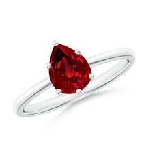 ANGARA Lab-Grown Ct 1.15 Ruby Solitaire Engagement Ring in 14K Solid Gold - £685.86 GBP