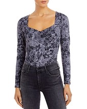 Aqua 284358 Womens Snake Print Sweetheart Neck Bodysuit Gray - $32.00