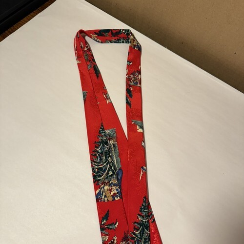 Wembley Christmas Tree Santa Holiday Red Tie Men's Fashion Novelty Necktie Item image 7