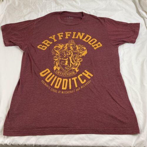 Primary image for Harry Potter Gryffindor Quidditch T Shirt M Short Sleeve Red Burgundy Cotton