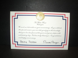 President Ronald Reagan &amp; Nancy Reagan Anniversary Card Congratulations RARE! - £18.88 GBP