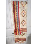Brightly colored Southwestern Hand Woven Overshot Textile Tapestry Throw... - $39.00