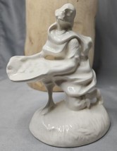 Nativity Peasant With Bread Atlantic Mold White Glazed Ceramic Piece 5.5”H - £5.31 GBP