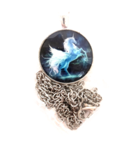 Unicorn Necklace New in Original Sealed Package Metal Tone Silver Chain - £5.99 GBP