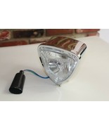 Triange Headlamp Light Chrome Round Back Custom Motorcycle Chopper Bobbe... - €57,97 EUR
