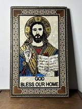 Christ Pantocrator Handmade Painted Nacre Technic Icon on Wood Enamels - $47.52