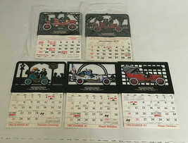 Vintage car service place calendar lot plastic cut out tops old cars sil... - $19.75