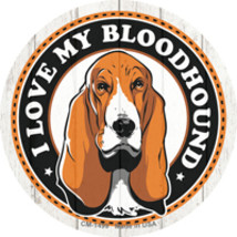 I Love My Bloodhound Color Novelty Circle Coaster Set of 4 - £15.71 GBP