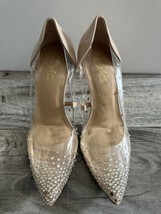 Thalia Sodi Womens Clear W/ Rhinstones Heels Size 5.5M SKU#6123 Winter Crystal - $28.04