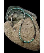 Navajo Sterling Silver Natural Turquoise Heishi Navajo Pearl Beaded Neck... - $4,950.08 MXN