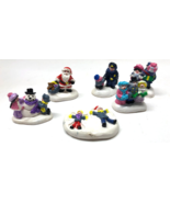 Vintage Set of Glossy Village Santa &amp; People 2&quot; Miniature Figurines - €12,89 EUR