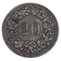 1851-BB Suisse 20 Rappen Billon Km #7 VF État - $327.35