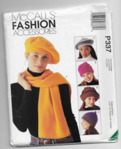 McCall’s Fashion Accessories P337 Misses Hats, Scarves, Tote, Blanket UNCUT - $114.61 MXN