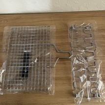 Reversible grill basket and 1 -14-slot wing grill rack NEW - £22.40 GBP