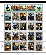 U S Stamps - CIVIL WAR PANE OF 20 STAMPS 32 CENTS FACE MNH - $15.72 CAD