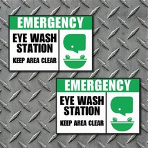 2 Emergency Eye Wash Station High Quality Vinyl Decals - Peel and Stick - £6.19 GBP