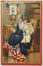 Patriotic Decoration Day Civil War Grandmother Remembers War Gilded Postcard R21 - £15.58 GBP