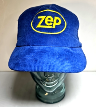 Vintage ZEP Corduroy SnapBack Hat Cap Blue One Size Classic Logo Embroid... - $18.99