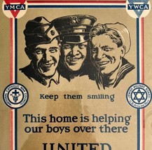 WW1 United War Work Campaign 1918 YMCA Salvation Army Military Poster 10... - £71.71 GBP