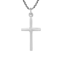 Simply Faithful Sterling Silver Symmetric Cross Pendant Necklace - £15.15 GBP