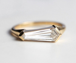 4.15Ct Tie Cut Diamond Vintage Solitaire Engagement Ring 14k Yellow Gold Finish - £120.26 GBP