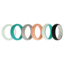 Silicone Wedding BR Solid Ring Set - Turquoise - $10.49