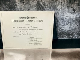 General Electric Production Training Course Certificate Turbine Division 1951 - £21.36 GBP