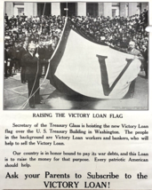 WWI Poster Raising The Victory Loan Flag  Patriotic American Treasury Secretary - £169.03 GBP
