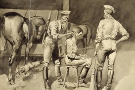A Haircut in a Cavalry Stable Frederic Remington Giclee Art Print + Ships Free - £30.68 GBP+