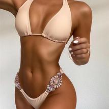 Sexy Halter Crystal Diamond Bikini - $39.95